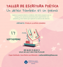 Taller de escritura poética: Un deseo también es un poema